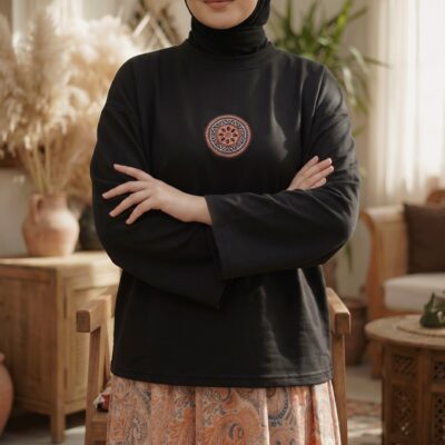 Etnik Desen Baskılı Sweatshirt